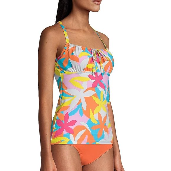 NWT Lands' End Women's Tie Front Underwire Tankini Swim Top Size 14 $75 FLF154 - Picture 3 of 5